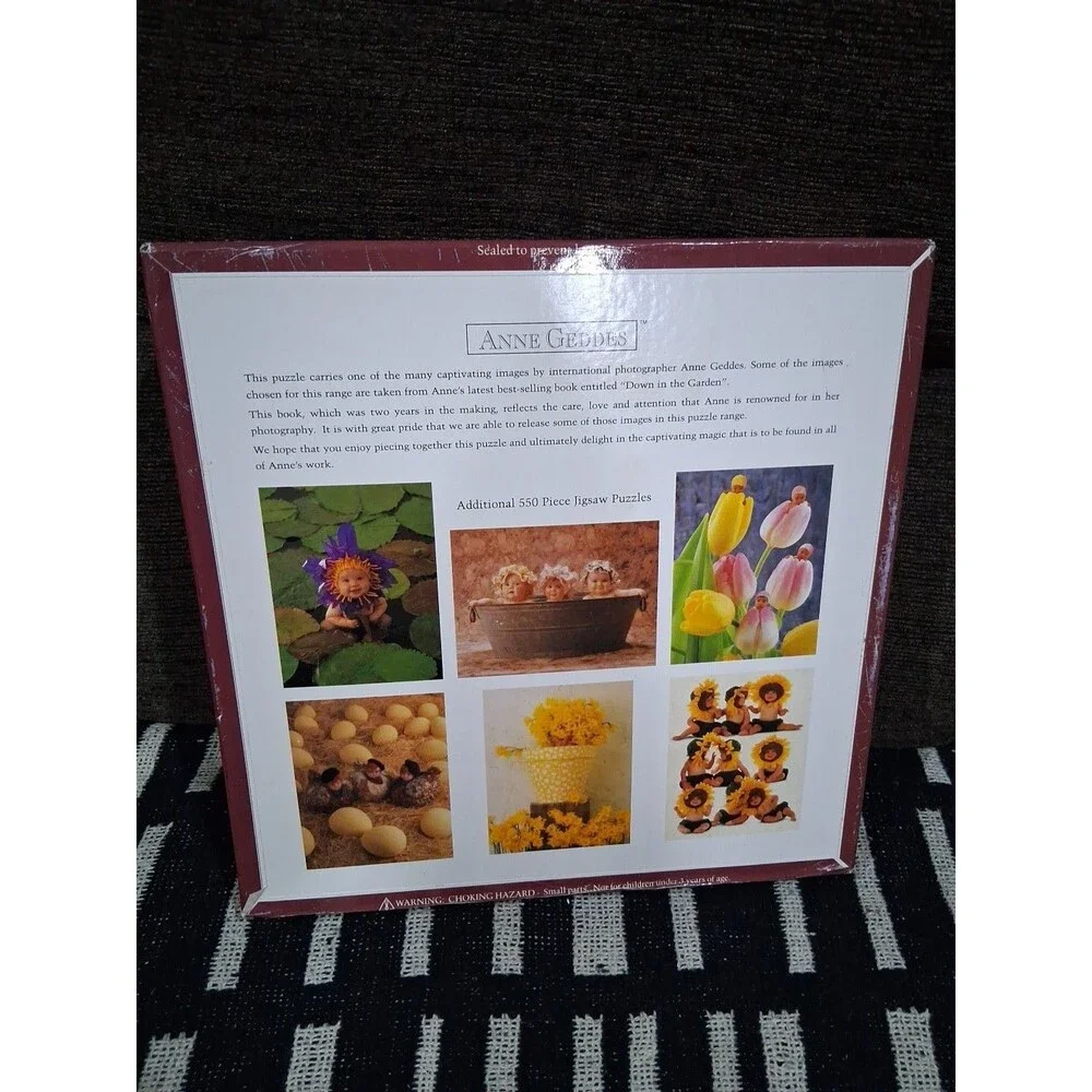 New Sealed Vintage Anne Geddes 550 Piece Washtub Babies Jigsaw Puzzle
